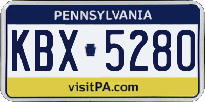PA license plate KBX5280