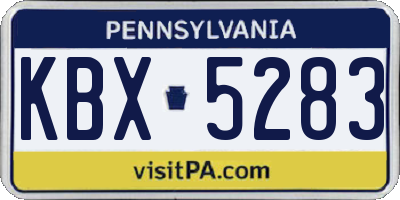 PA license plate KBX5283