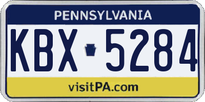 PA license plate KBX5284