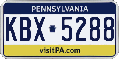 PA license plate KBX5288
