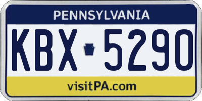 PA license plate KBX5290