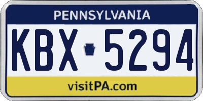 PA license plate KBX5294