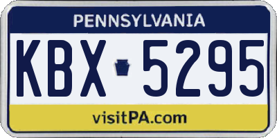 PA license plate KBX5295