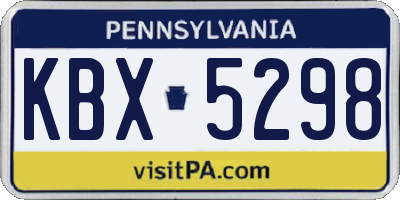PA license plate KBX5298