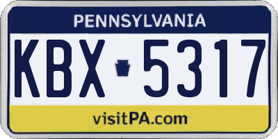 PA license plate KBX5317