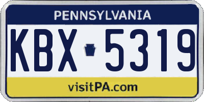 PA license plate KBX5319