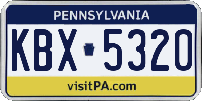 PA license plate KBX5320