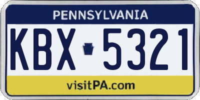 PA license plate KBX5321