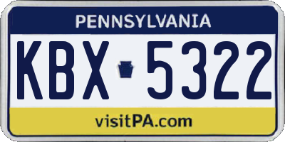 PA license plate KBX5322