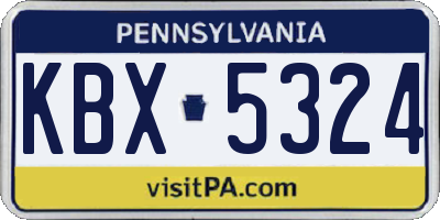 PA license plate KBX5324