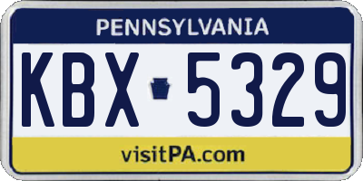 PA license plate KBX5329