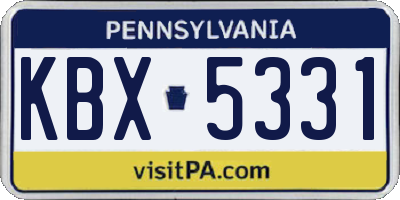 PA license plate KBX5331