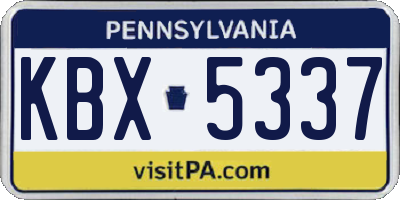 PA license plate KBX5337