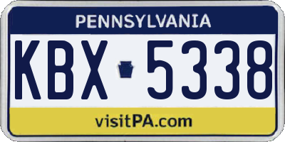 PA license plate KBX5338