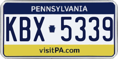 PA license plate KBX5339