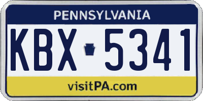 PA license plate KBX5341