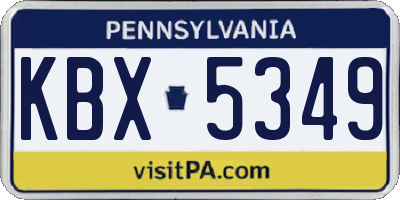 PA license plate KBX5349