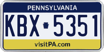 PA license plate KBX5351