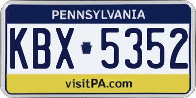 PA license plate KBX5352