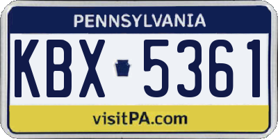PA license plate KBX5361