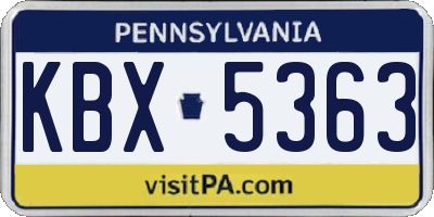 PA license plate KBX5363