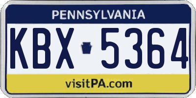 PA license plate KBX5364