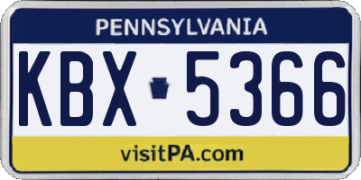 PA license plate KBX5366