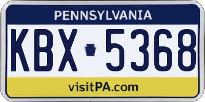 PA license plate KBX5368