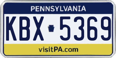 PA license plate KBX5369