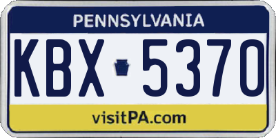 PA license plate KBX5370