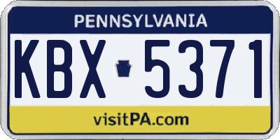 PA license plate KBX5371