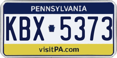 PA license plate KBX5373