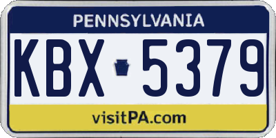 PA license plate KBX5379