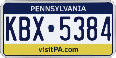 PA license plate KBX5384