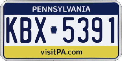 PA license plate KBX5391