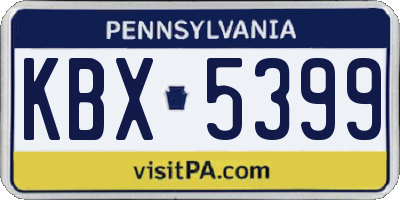 PA license plate KBX5399