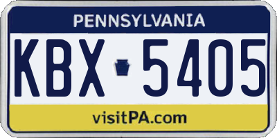 PA license plate KBX5405