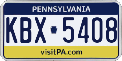 PA license plate KBX5408
