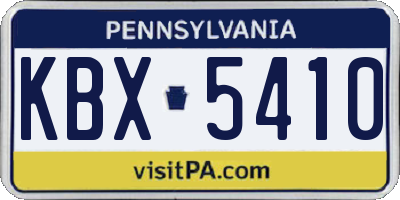 PA license plate KBX5410