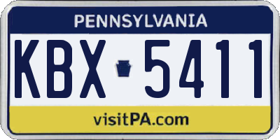 PA license plate KBX5411