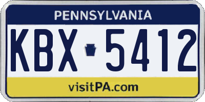 PA license plate KBX5412