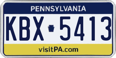 PA license plate KBX5413
