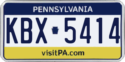 PA license plate KBX5414