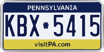 PA license plate KBX5415