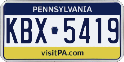 PA license plate KBX5419