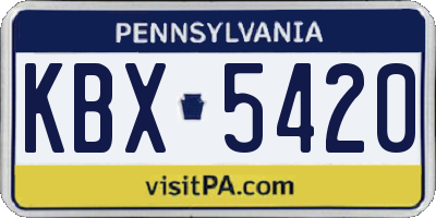 PA license plate KBX5420