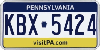 PA license plate KBX5424