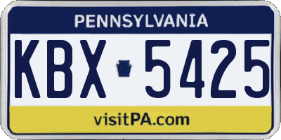 PA license plate KBX5425