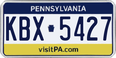 PA license plate KBX5427