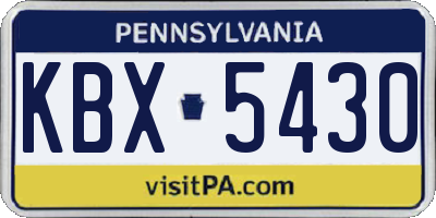 PA license plate KBX5430